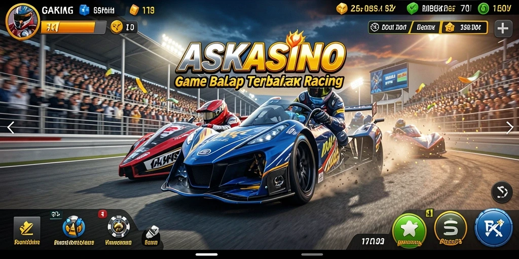 Tampilan menakjubkan dari gameplay balap di ASKASINO.