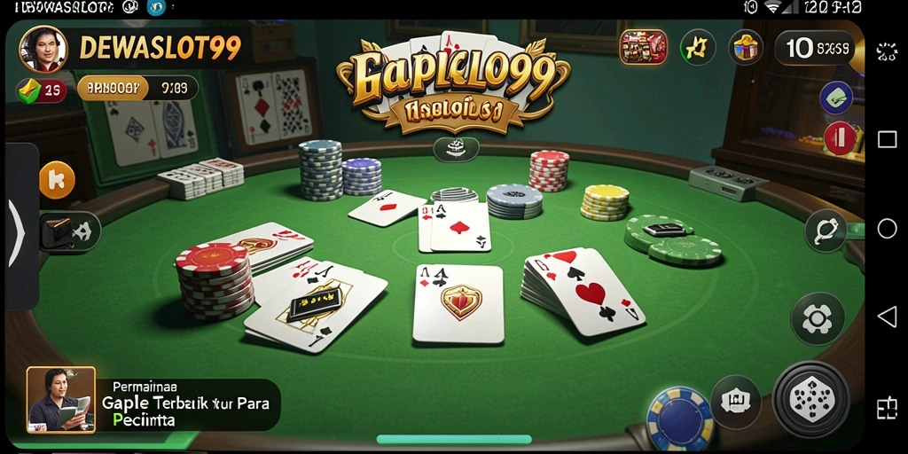 Tampilan gameplay seru DEWASLOT99 dengan fitur Gaple.
