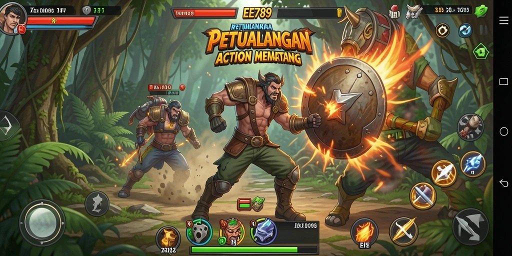 Screenshot gameplay EE789 yang menunjukkan aksinya yang mendebarkan.