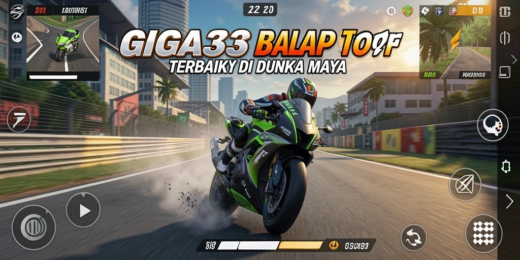 Tampilan gameplay balap motor yang mendebarkan di GIGA33.