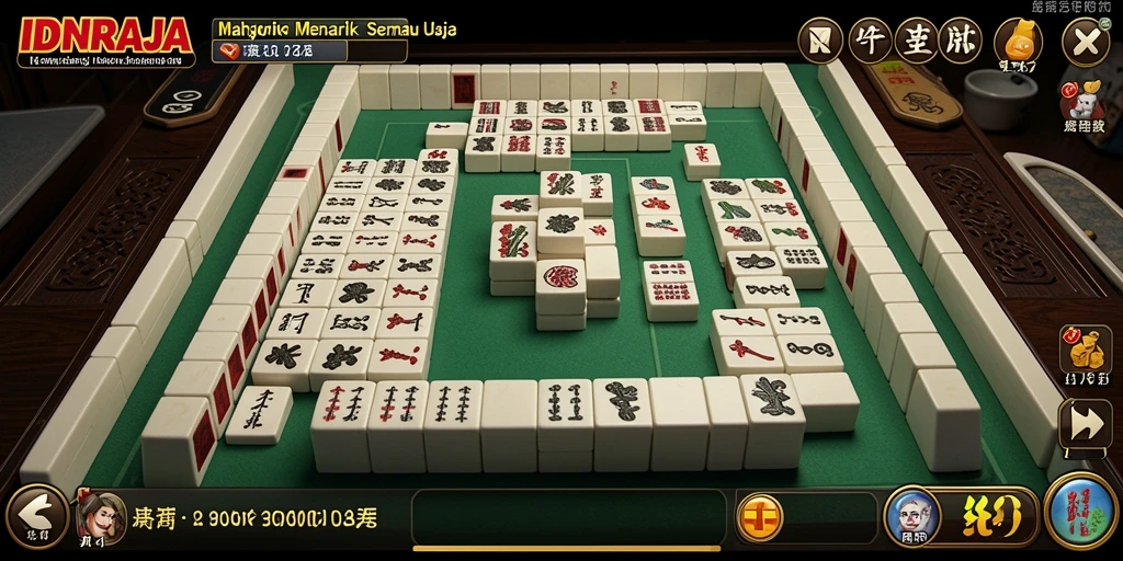 Tampilan gameplay menarik IDNRAJA saat bermain Mahjong.