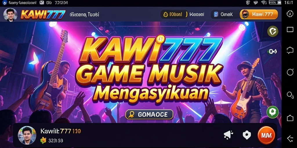 Tampilan gameplay seru KAWI777 dengan musik yang menghibur.