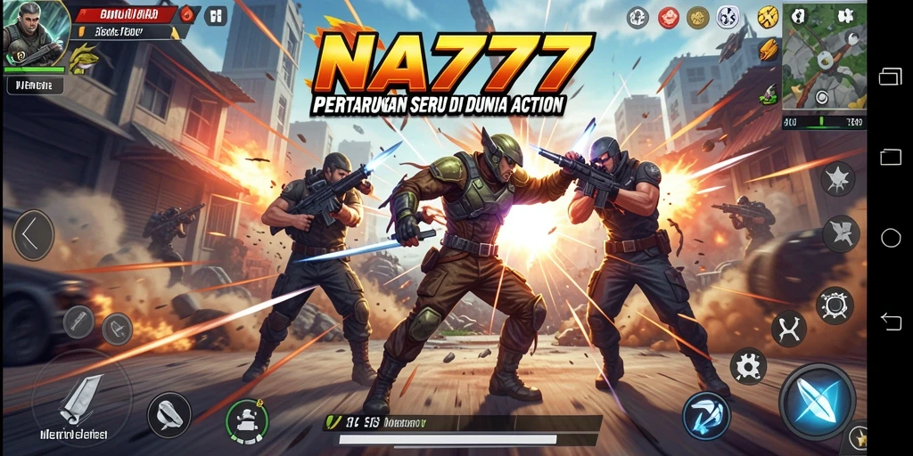 Screenshot gameplay NA777 yang menampilkan pertarungan seru di arena.